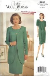 8661 VOGUE LONG JACKET, SHORT SLEEVE DRESS EZ PATTERN 8-24 3 SIZES choice